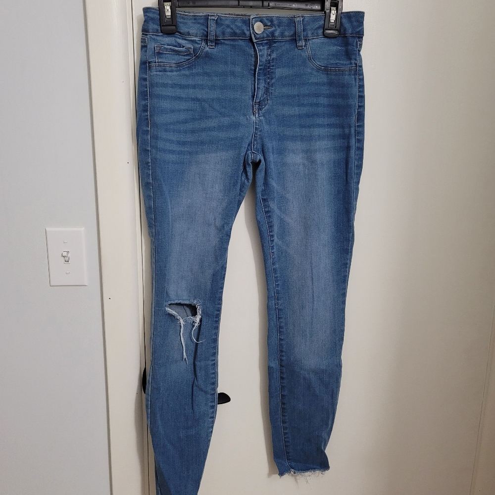 High Waisted Ripped Skinny Jeans